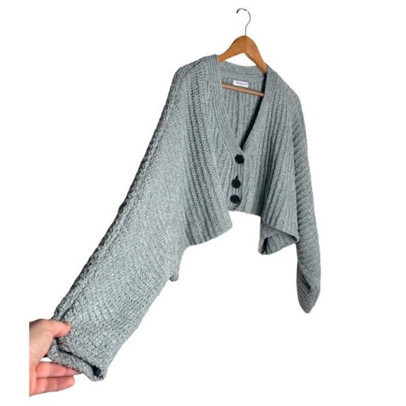 Urban Outfitters Ashlyn Cardigan Batwing Size Large Mint Button Up Polyester - Picture 3 of 10